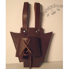 Brown Leather Sword Hanger - Lace Up Style
